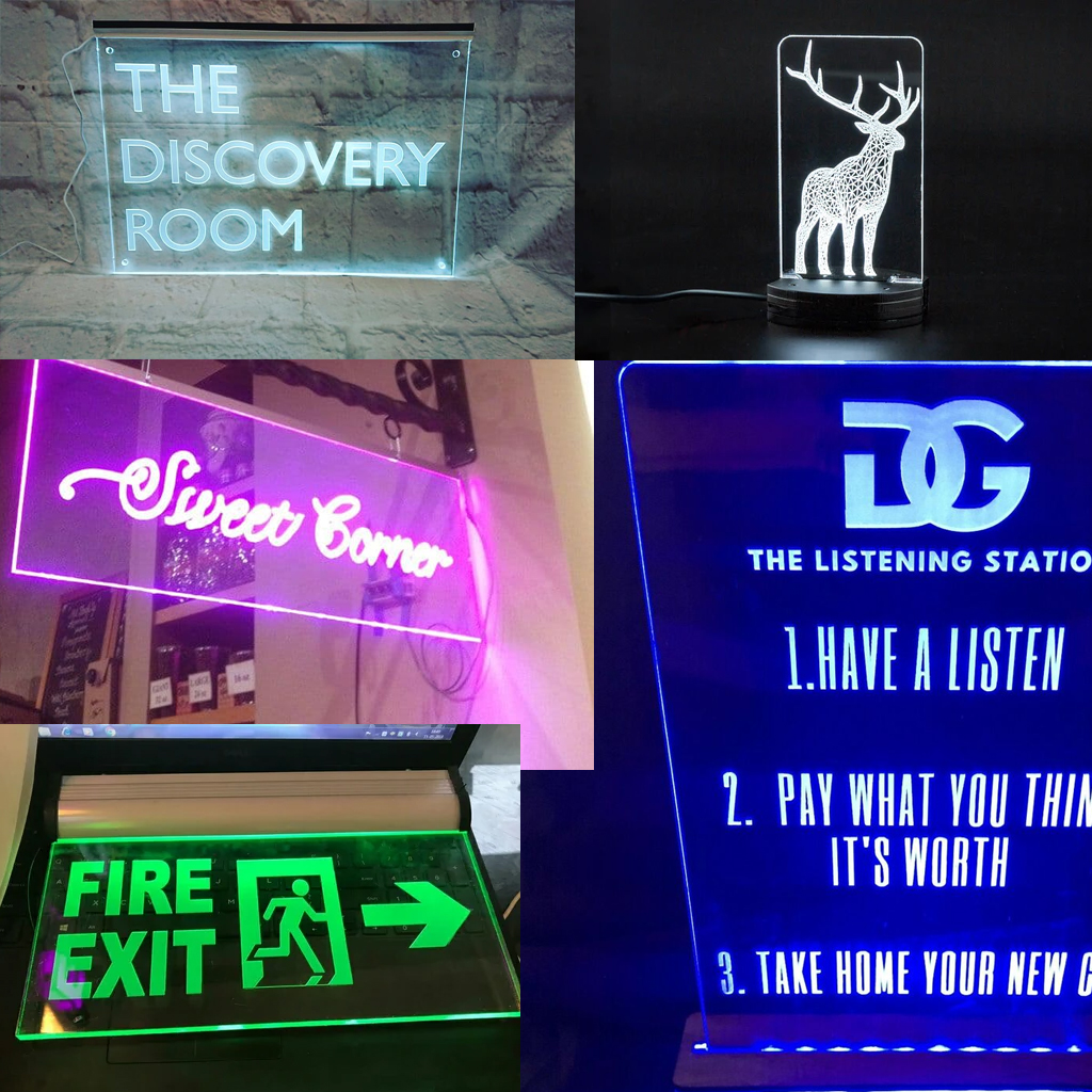 ENGRAVED EDGE LIT SIGN